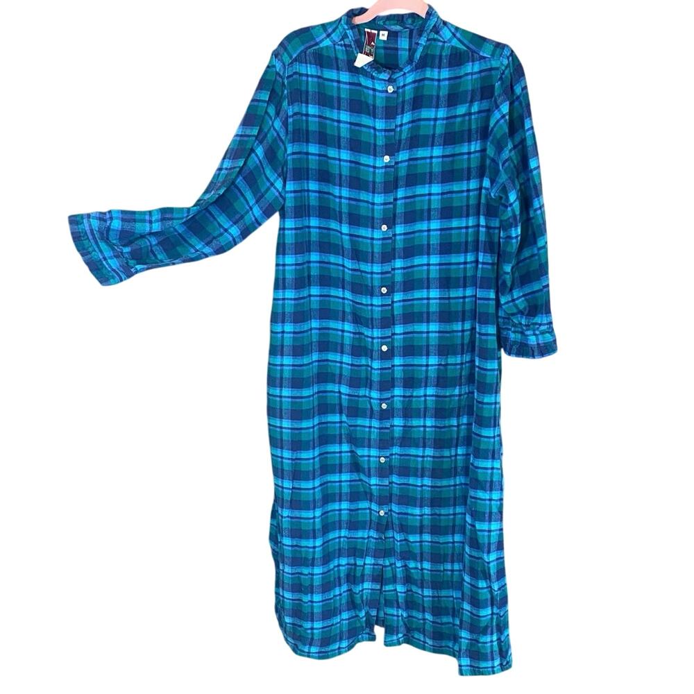 Vintage Orvis Flannel Housecoat Duster Dress Medi… - image 1